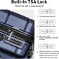 KYME Carry On Luggage 22x14x9 Airline Approved with Cup Holder Hardside Carry On Suitcase with Spinner Wheels TSA Lock Hardshell 22 inch Travel Rolling Luggage for Women Men Navy