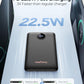 Mini Portable Charger with Built-in Cables 22.5W Fast Charging Power Bank USB-C Small Battery Pack 10000mAh Travel Essential Slim Battery for iPhone 16/15/14, Samsung 25/24, and More