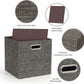 Posprica Storage Basket Bins,13×13 Foldable Storage Boxes Containers for Closet Organizer Shelf Cabinet Bookcase,Thick Fabric Drawer with Shimmer,4pcs,Brown