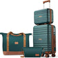 Luggage Sets 4 Piece, 20 Inch Expandable Carry On Suitcase with TSA Lock & Spinner Wheels, Lightweight Travel Luggage Sets with YKK Zippers (Dark Green, 4 Piece Sets(14/20/DB/TB))