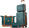 Luggage Sets 4 Piece, 20 Inch Expandable Carry On Suitcase with TSA Lock & Spinner Wheels, Lightweight Travel Luggage Sets with YKK Zippers (Dark Green, 4 Piece Sets(14/20/DB/TB))
