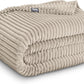 Bare Home Textured Fleece Blanket - Twin/Twin Extra Long - Ultra-Soft Lightweight for Bed, Sofa, and Couch - Luxury Microplush - Cozy Warm Blanket (Twin/Twin XL, Ribbed Oyster)