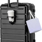 KYME 26 Inch Luggage TSA Approved Hardshell 26" Suitcases with Spinner Wheels Durable Medium Travel Checked Luggage with Cup Holder for Women Men Black