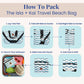 Large Beach Tote Bag for Women – Foldable & Packable Travel Bag with Zipper & Waterproof Pouch, Lightweight & Sandproof