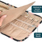 Pavilia Foldable Jewelry Organizer - Travel Roll Bag with Compartments for Earrings, Rings, Necklaces, Bracelets - Packing Accessory