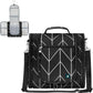 PAVILIA Extra Large Toiletry Bag Travel Bag for Women Men, Hanging Cosmetic Organizer, Water Resistant Makeup Bag for Accessories Toiletries, Travel Essentials Kit (Black Chevron)