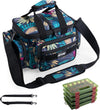 Goture Fishing Tackle Bag with 4 Tackle Boxes, Soft Side 600D Water-Resistant Cross Body Sling Fishing Bag, Small Saltwater Gear Storage Tactical Bags, Gifts for Men/Women (15.75"x9.45"x8.27")