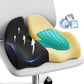 Benazcap X Large Gel Seat Cushion for Office Chair Ergonomic Cushions-Gel & Memory Foam Coccyx Butt Pillow for Sciatica & Back Pain Relief for Long Sitting for Gaming Chair and Car Seat-Black