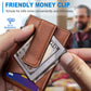 Airtag Wallet for Men,with Money Clip Gift Boxed,Slim Front Pocket Wallet RFID Blocking Metal Case Smart Pop-up Credit Card Holder in Magnetic Leather Flip
