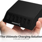 SABRENT Premium 60 Watt (12 Amp) 6 Port Aluminum Family Sized Desktop USB Rapid Charger.[UL Certified ] Smart USB Charger with Auto Detect Technology [Black] (AX-FLCH-B)