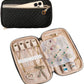 SFYBYHEART Travel Jewelry Organizer Case, Jewelry Travel Bags for Women, Small Travel Jewelry Case for Tangle-Free Earrings, Necklaces, Rings Storage, Travel Accessories, Black