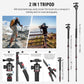 NEEWER 66"/168cm Carbon Fiber Tripod for Camera with 360° Panorama Ball Head, 1/4" Arca QR Plate, Portable Bag, Compact Travel Tripod Monopod for DSLR Video Camcorder, Max Load 26.5lb/12kg, N55C