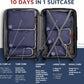 Large Compression Packing Cubes 6 Piece Set for Travel with Lightweight Laundry Bag for Carry-On Suitcase by TRIPPED Travel Gear (Navy) - Roamly