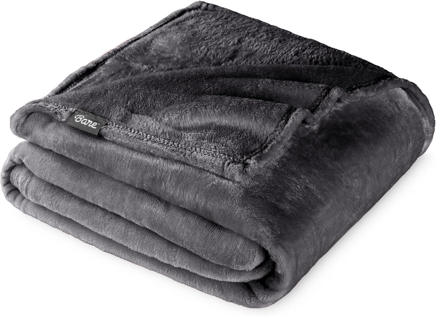 Bare Home Fleece Blanket - Twin/Twin Extra Long - Ultra-Soft Lightweight for Bed, Sofa, and Couch - Luxury Microplush - Cozy Warm Blanket (Twin/Twin XL, Forged Iron Grey)