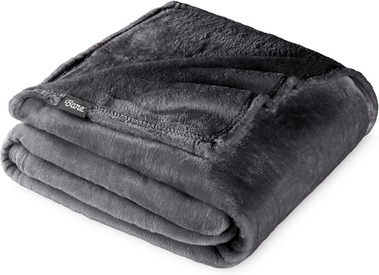 Bare Home Fleece Blanket - Throw/Travel - Ultra-Soft Lightweight for Bed, Sofa, and Couch - Luxury Microplush - Cozy Warm Blanket (Throw/Travel, Forged Iron Grey)