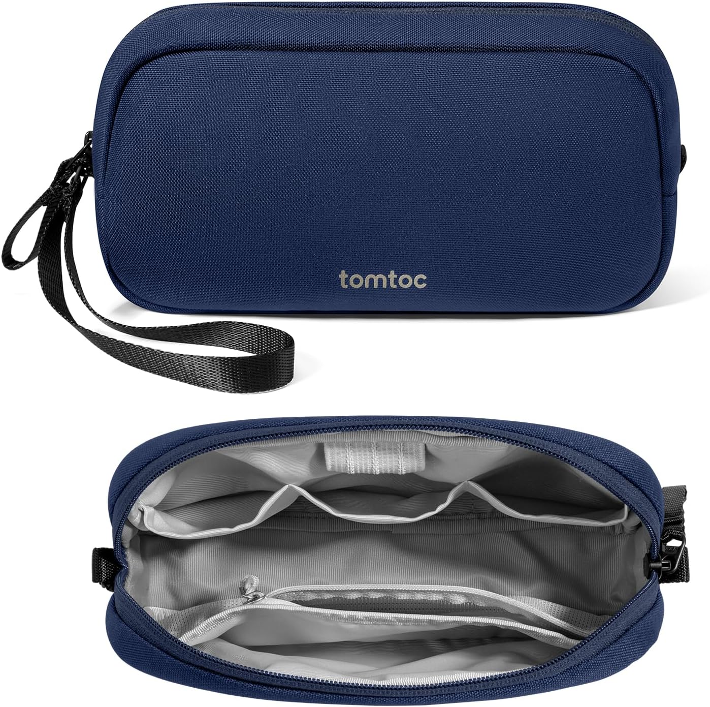 tomtoc Electronics Organizer Travel Case, Water Resistant Travel Bag Cable Organizer for Essentials, Tech Pouch Accessories Carry Storage for Cord, Phone, Cables, Airpods, USB Flash Drive, Daily Items - Roamly