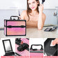Makeup Case Organizer,Makeup Train Case, Trays Cosmetic Box Portable, Profesional for Salon Barber,Black Bright Pink