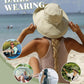 Sun Hats for Women Gardening Hat Wide Brim Ponytail Beach Sun Protection Breathable Cotton Summer Hat with Fold-Up Brim