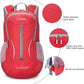 ZOMAKE Ultra Lightweight Packable Backpack 25L, Foldable Hiking Backpacks Water Resistant Small Folding Daypack for Travel(Red)
