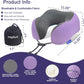 napfun Neck Pillow for Traveling, Upgraded Travel Neck Pillow for Airplane 100% Pure Memory Foam Travel Pillow for Flight Headrest Sleep, Portable Plane Accessories, Striped Light Purple Set