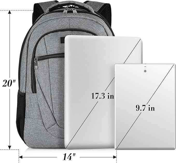 BIKROD 45L Extra Large Travel Laptop Backpack for Men and Women, Carry on Back Pack Fit 18.4 IN Laptop, Grey, Gift