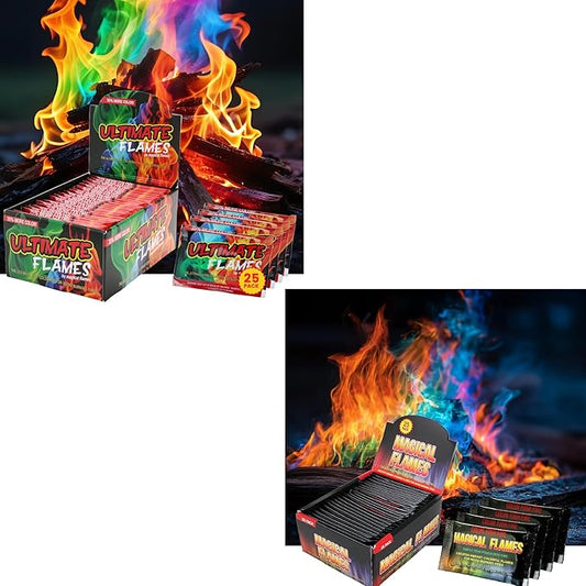 Magical Flames Fire Color Changing Packets Fire Pit, Fire Color Packets for Camping Essentials, Campfire, Bonfire & Fireplaces, Campfire Accessories