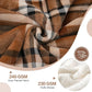 PU MEI Sherpa Fleece Throw Blanket 80" x 90" Reversible Plush Fluffy Large Big Blanket Lattice Flannel Blankets for All Season Use, Mocha Brown