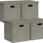 Posprica Storage Bins with Lids,13×13×13 Foldable Storage Cube Baskets Boxes Fabric Drawers for Closet Shelf Cabinet Bookcase,Set of 4,Coffee