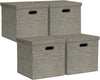 Posprica Storage Bins with Lids,13×13×13 Foldable Storage Cube Baskets Boxes Fabric Drawers for Closet Shelf Cabinet Bookcase,Set of 4,Coffee