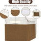 Large 17" 42 Quarts Collapsible Stackable Storage Bins with Lids [3-Pack] Foldable Fabric Linen Storage Boxes Cube, Closet Organizer Baskets with Label for Home (16.7 x 12 x 12", Brown & White)