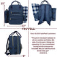 Truvelli Picnic Backpack for 4 with Blanket – 12-in-1 Insulated Picnic Basket Backpack Set with‬ Wine Holder, Cheese Board & Cutlery – Premium Picnic Back Pack for Family & Group‬ Adventures, Blue