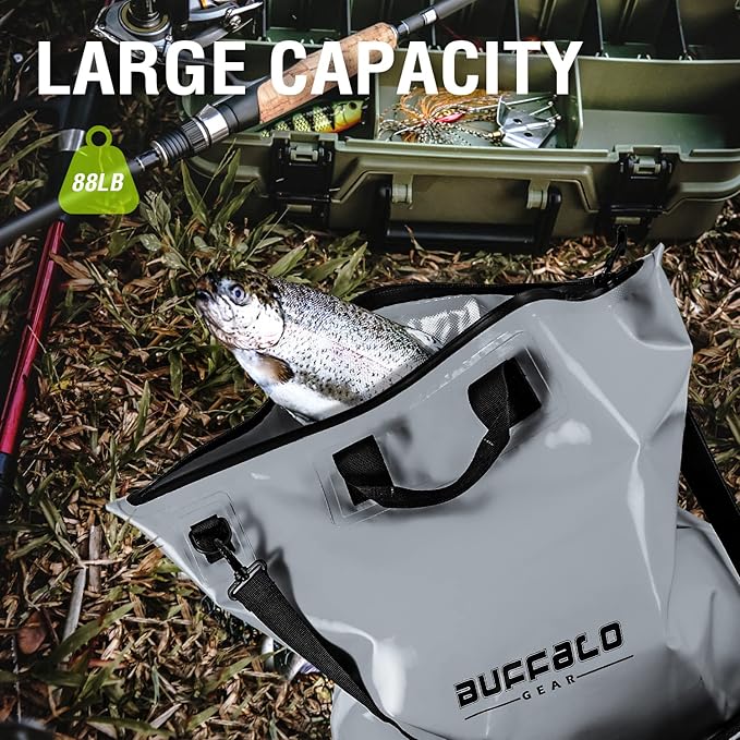 Buffalo Gear Fish Tournament Weigh in Bag for Bass Fishing, Heavy Duty Fish Bag for Caught Fish Waterproof,Leakproof,Puncture Resistant