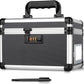10.2 x 7 x 7.5 Inch Lockable Storage Box with Combination Lock, Portable Safe for Documents, Medicine, Cash & Valuables, Medicine Lock Box with Label Slot for Home, Office & Travel - Black