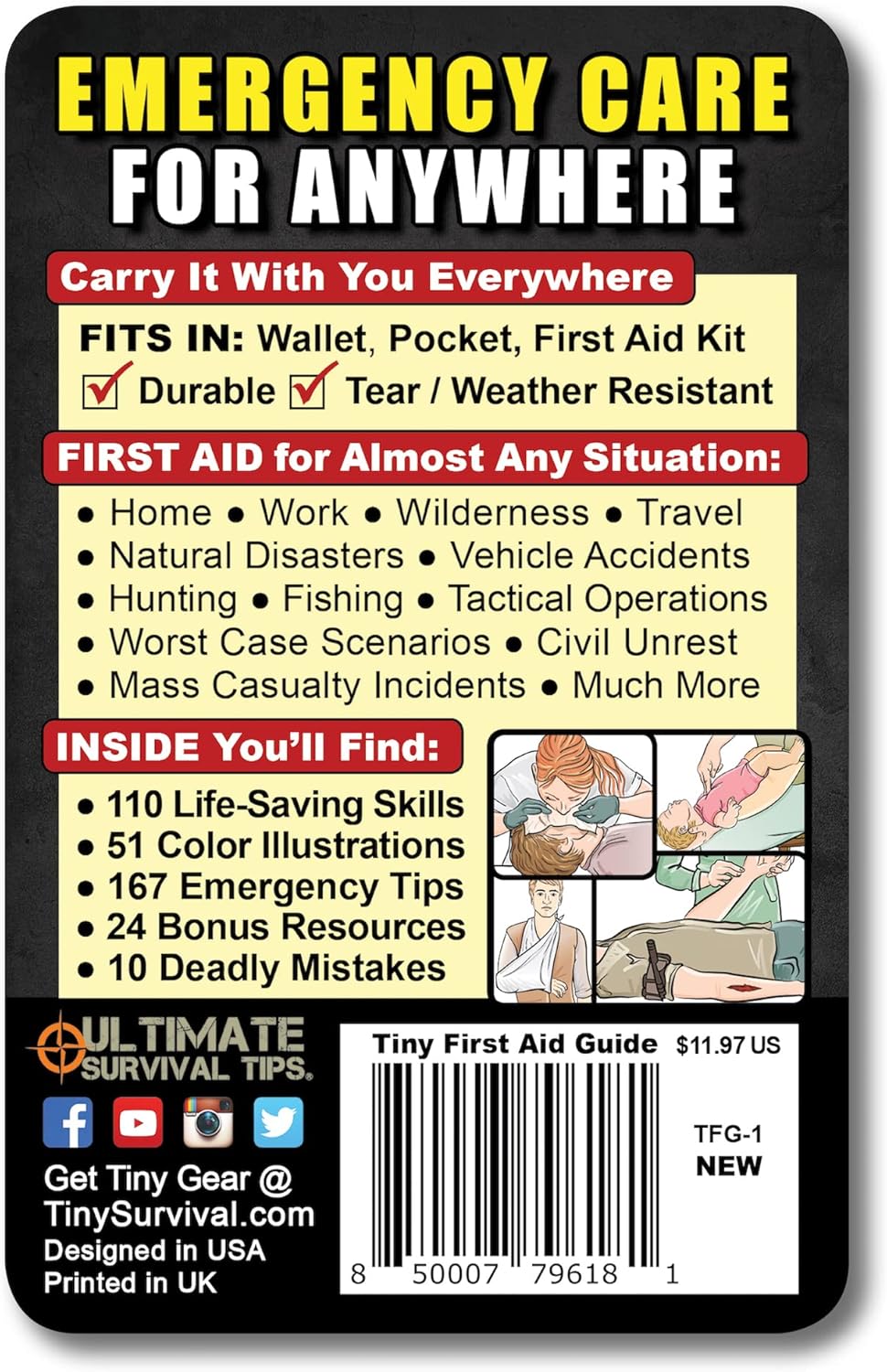 Tiny First Aid Guide: Emergency Medical Care for Anywhere - Step-by-Step, Pocket, EDC: Survival Medicine, Everyday Carry, Micro-Guide