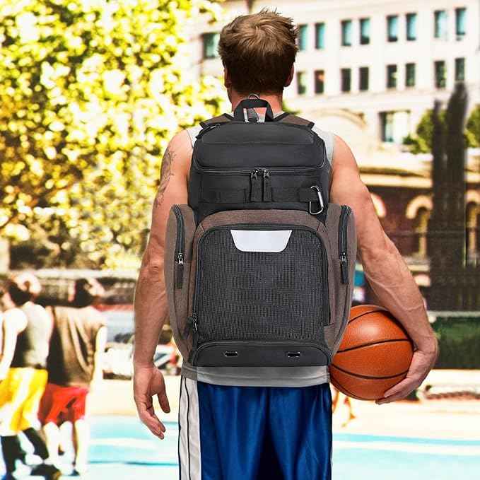 LARIPOP Basketball Backpack Bag with Ball Compartment Ventilated Shoe Compartment for Men Youth Soccer Volleyball Training