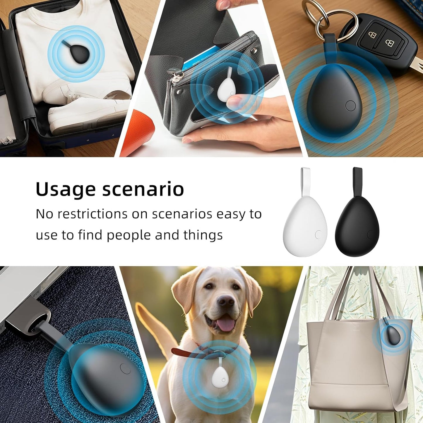 [Apple MFi Certified] Air Tracker Tag 1 Pack (iOS Only), Bluetooth Tracker for Apple Find My, Replaceable Battery, Key Finder and Item Locator Smart Tag for Keys, Bags, Luggage, Pets, Wallet (White)