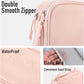 Leather Travel Electronic Organizer - Double Layer, Waterproof Case for Cables, Chargers, Phones & More - Portable, Shockproof Pouch for All Your Electronics Accessories (Light Pink, M)