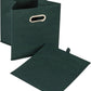 Household Essentials Fabric Storage Cube Bins, 6 Piece Set, Strong Poly-Woven Fabric, Chipboard Sides, Grommet Front Handle, Stackable and Foldable, Classic Design, Dark Green