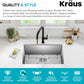 KRAUS Standart PRO 28-inch 16 Gauge Undermount Single Bowl Stainless Steel Kitchen Sink, KHU100-28