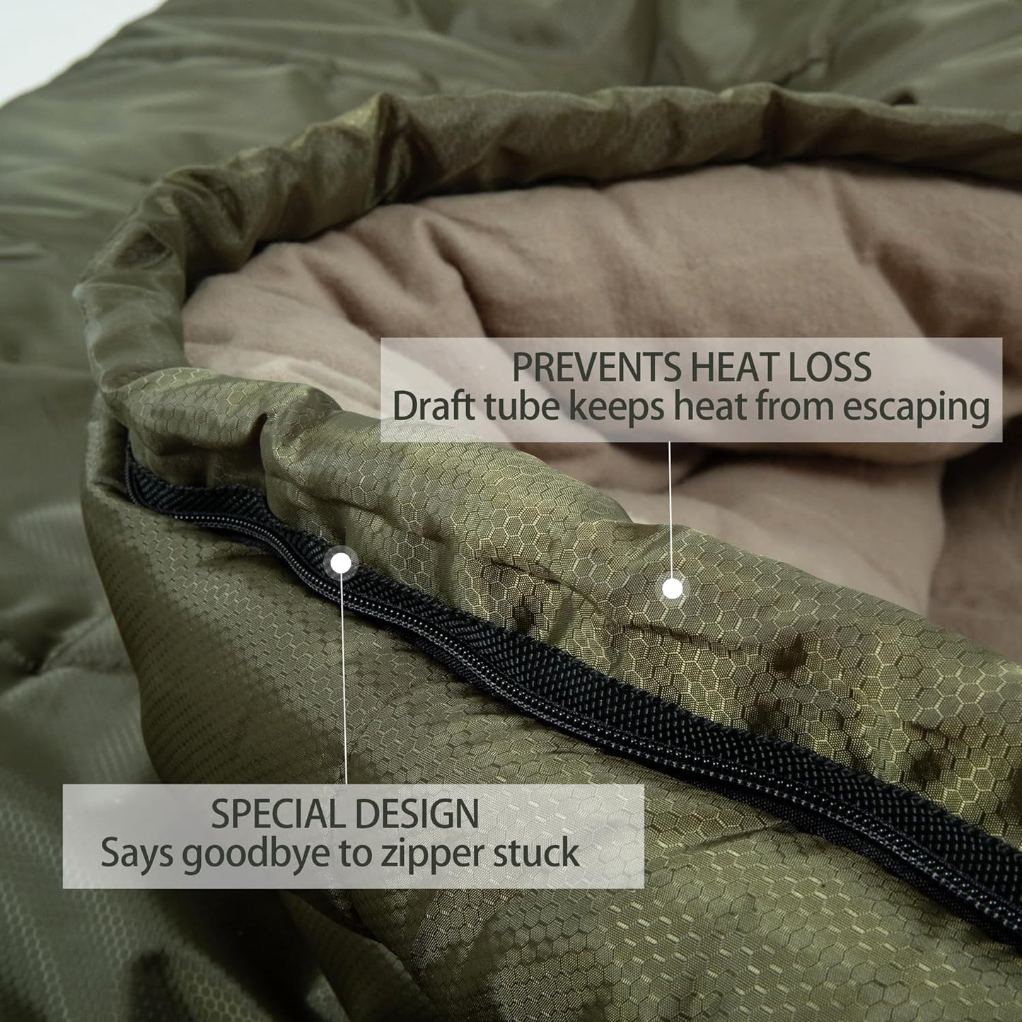 0 Degree Sleeping Bag 100% Cotton Flannel XXL for Adults Big and Tall Cold Weather Winter Zero Degree Camping,Free Compression Sack