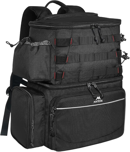 MATEIN Fishing Backpack, Water Resistant Tackle Storage Bag with Rod Holders & Cooler, Fishing Gifts for Men