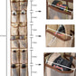 KEEPJOY Over The Door Shoe Organizer,Hanging Shoe Organizer 12 Mesh Pockets Shoe Organizer for Closet,Works Well for Men and Woman Kids Shoes Storage, 57.5×12.6inch(Beige)