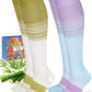 Bamboo Viscose Compression Socks for Women Men 2 Pairs 15-20mmHg Knee High Compression Socks Travel Nurse