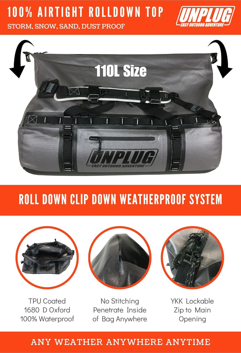 waterproof bags for camping duffle bag waterproof duffle bag backpack for travel 90l 60l 70l duffel duffle bag waterproof duffle bags for travel backpack duffel travel duffel bag backpack (110L SG) - Roamly
