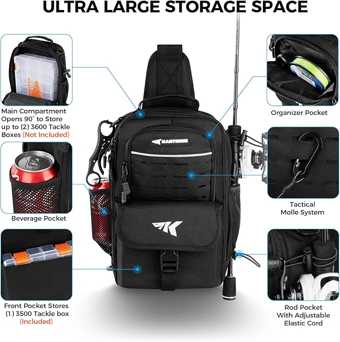 KastKing Everyday Essential Fishing Sling Bag & Tool Set, Fishing Scale & 3500-Tackle Box Waterproof, 7" Fishing Pliers, Lip Gripper - Fishing Gear and Gift for Men