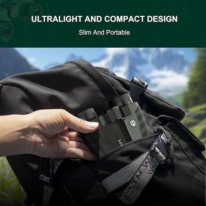 12x30 Compact HD Binoculars for Adults High Powered - Large View Binoculars with Clear Low Light Vision - Super Bright Lightweight & Waterproof Binocular for Bird Watching Travel Hunting