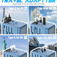 Universal Travel Adapter Offers 6.0A 3X 3.0A USB-C Ports, 2X 2.4A USB-A Ports and Multi AC Outlet, International Power Plug Adapter Worldwide Travel Charger for EU USA UK AUS (Blue)