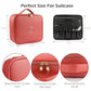 MOMIRA Travel Cosmetic Train Case with Lighted Mirror 3 Color Scenarios Cosmetic Bag Organizer with Adjustable Dividers Makeup Storage for Women, Makeup Accessories & Tools Case Red