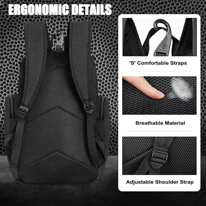 LARIPOP Basketball Backpack Bag with Ball Compartment Ventilated Shoe Compartment for Men Youth Soccer Volleyball Training