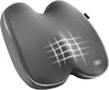 Skechers Memory Foam Seat Cushion,Ribbed Fabric Office Chair Cushion for Tailbone Pain Relief,Butt Pillow for Office Chair,Car Seat Cushion,Long Sitting Office Workers,and Car Drivers,Gray
